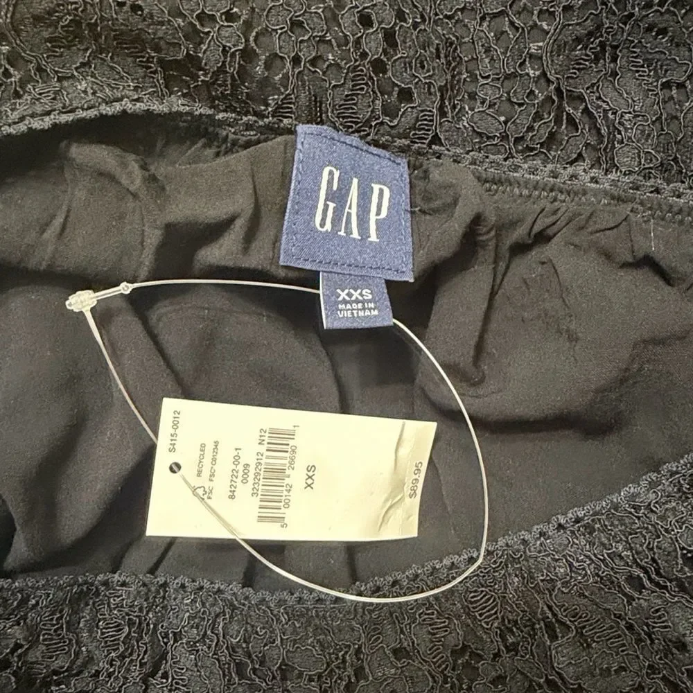 Gap Black Lace Midi Midi Skirt(Size XXS)